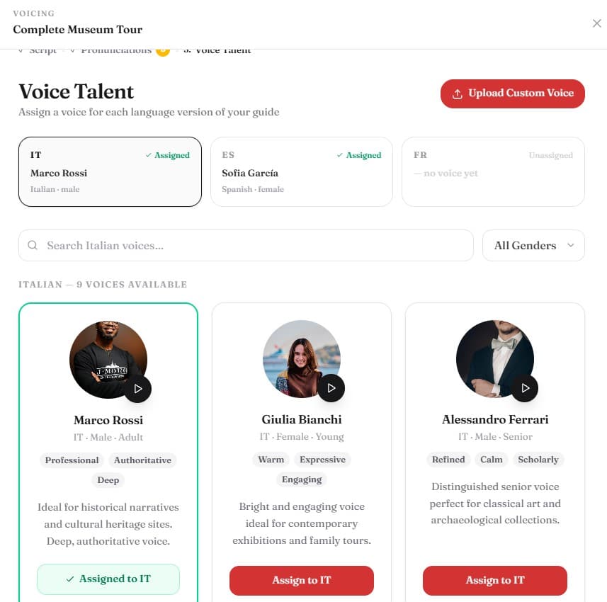 Museoo app — voice talents
